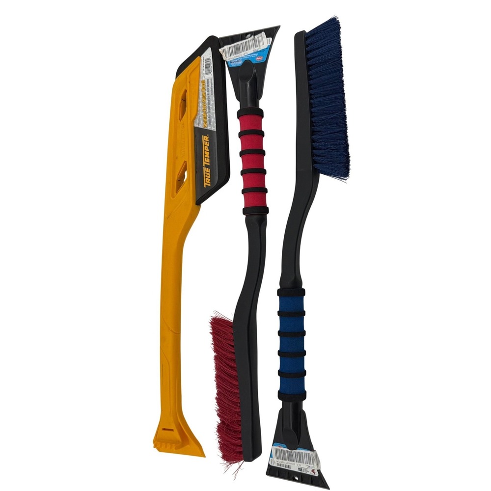 True Temper & Mallory Snow Brush Ice Scraper Set 3pc Car Winter Tools NEW